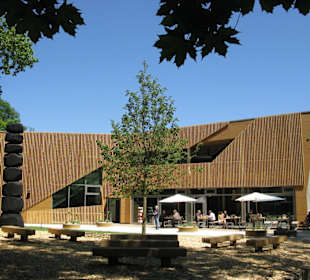 Die Außenterrasse des Café Waldtraut