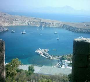 Lindos, Blick von der Kreuzritterburg