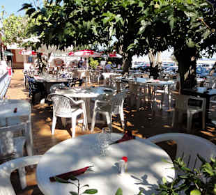 Blick über die Terrassenplätze des L´Oasis