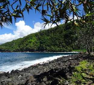 Blick über die Anse des Cascades