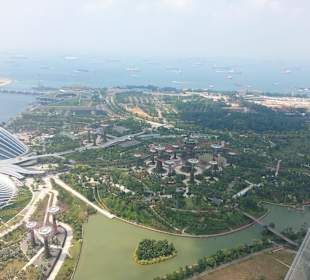 Blick auf Marina Bay von oben
