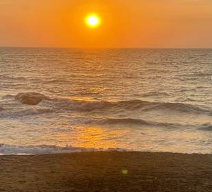 Sonnenuntergang direkt von der Terrasse des Appart