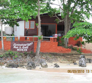 Das Restaurant direkt am Strand