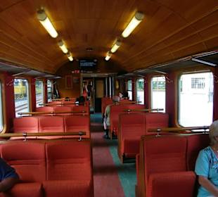 Sehr bequeme Personenwagen auf der Flam Bahn