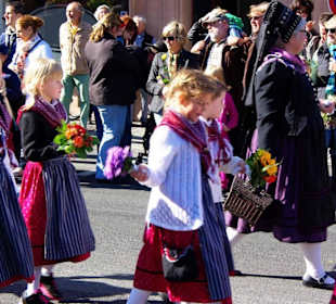 Volkstanzgrp.Eschenbach Festwagen Erntedank