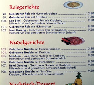 Speisekarte