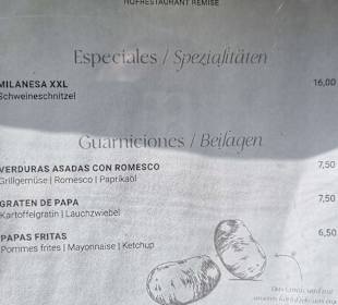 Hofrestaurant Speisekarte 