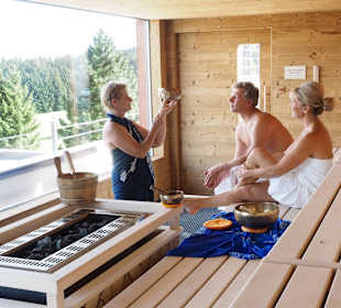 Klangschalenmeditationsaufguss in Panoramasaun