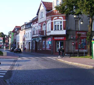 Mragowo - Blick vom Rathaus auf Ort