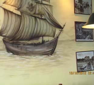 Wandgemälde aus Hafentaverne