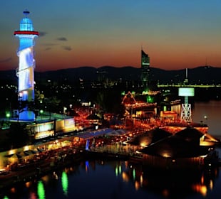 Das beliebte Freizeigebiet  "Donauinsel"