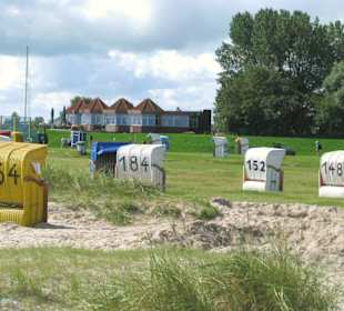 Direkter Blick auf Strand und Nordsee