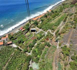 Rückfahrt mit der Seilbahn von Faja dos Padres