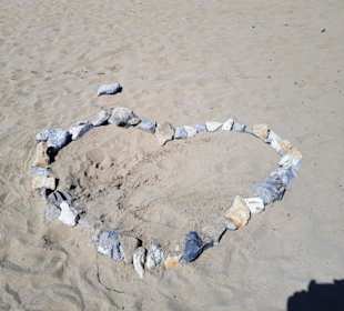 Strand mit Herz