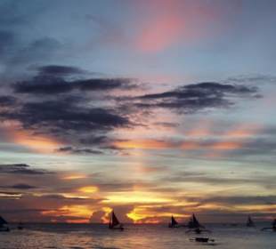 Sunset am White Beach