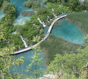 Ansicht von oben auf Plitvicer Seen