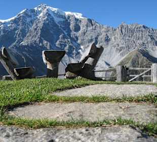 Kälberalm, kurze Wanderung vom Chalet