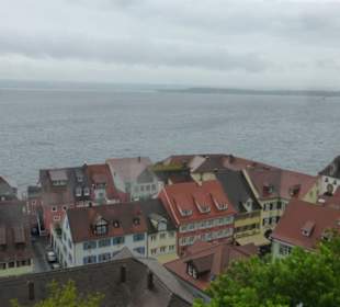 Burg Meersburg Blick auf Unterstadt und Bodensee