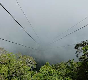 Blick nach unten bei Nebel