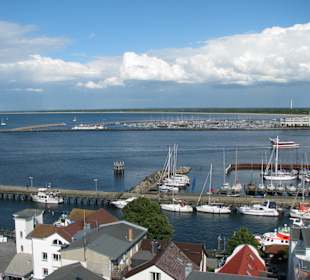 Blick zum Yachthafen Hohe Düne