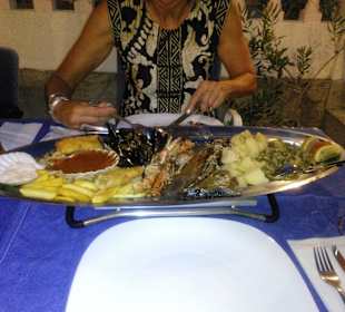 Abendessen in einen Lokal unweit von der Pension