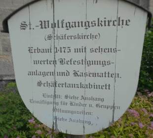 INFO-Tafel Wehrkirche St. Wolfgang, Rothenburg