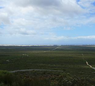 Weg zu den Dünen und zu den Unterkünften.
