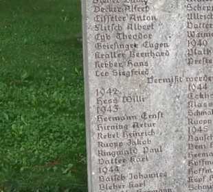 Platz am Kriegerdenkmal Auingen