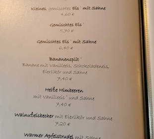 Speisekarte Stand: 09/2023