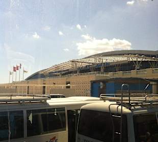 Flughafen vom Bus aus