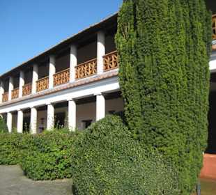 Grünanlage in der Herberge