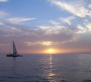 Sonnenuntergang auf dem Katamaran