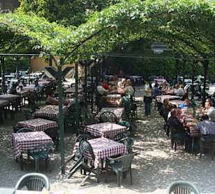 Garten des Restaurants der Cooperativa