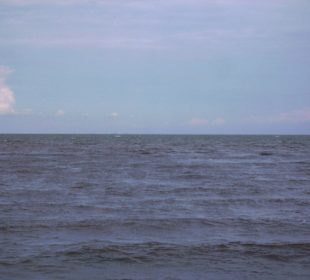 Blick von Mole Nowa Pasleka über Haff nach Rußland