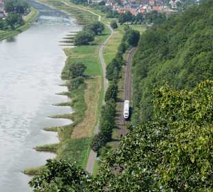 Weserufer mit Bahntrasse