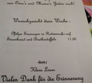 Wunschgericht der Woche
