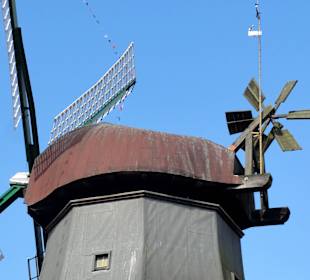 Kappe und Windrose der Mühle von Rönn