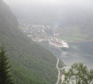 Panoramablick im Geirangerfjordim Geirangerfjord