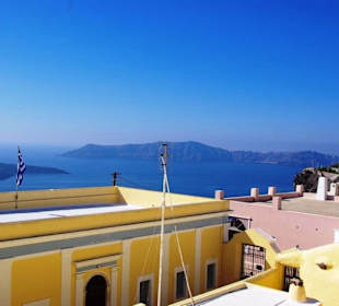 Santorin selbst im Bild Landschaft, Stadt