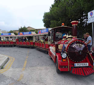 Hier wartet der Minizug auf Kunden