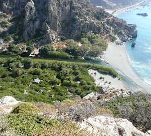 aussicht auf den strand von preveli