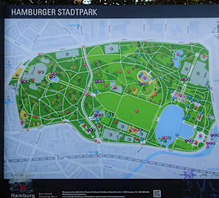 Der Plan des Stadtparks an vielen Stellen