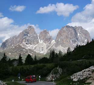 Blick zum Langkofel, Grohmanturm, Fünffingerspitz 