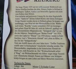 Museumshafen: Infotafel beim Schlepper Keerlke 