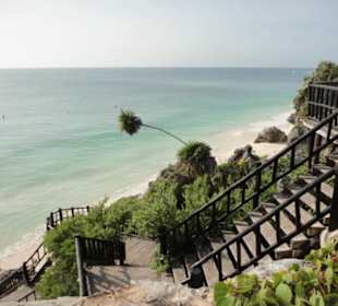 Blick auf Strand von Tulum