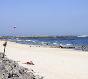 Blick auf den Sandstrand