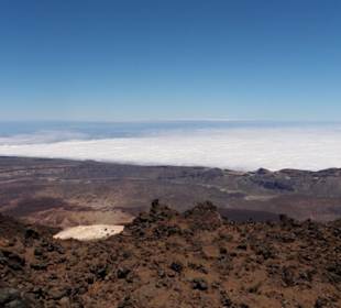 Mit der Seilbahn hoch gefahren