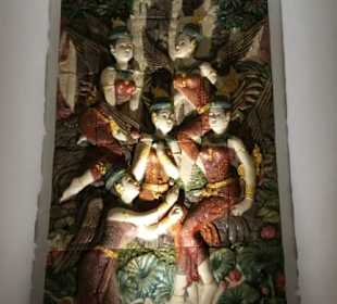 Wandbild Decke auf Treppe zu Toiletten