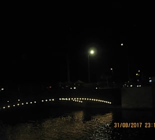 Chalkida bridge by night