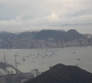 Looking back to Hong Kong before landing